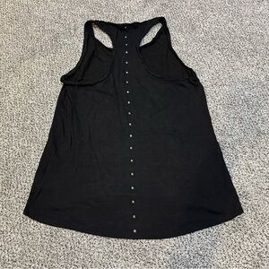 PAM & Gela M Black Twist Strap Tank Gunmetal Buttons Up Bank R $90